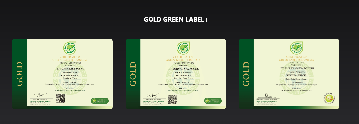 Sertifikat gold green label